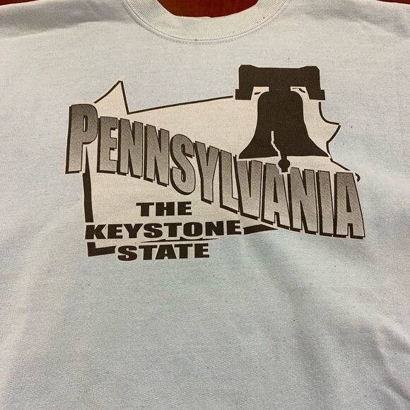 Vintage Pennsylvania The Keystone State Sweatshirt ( Danaged) sz M - Picture 2 of 5
